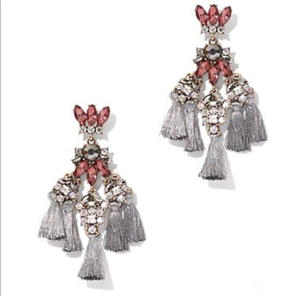 Sugar + Bronzed Elegant Chandelier Tassel & Crystal Earrings